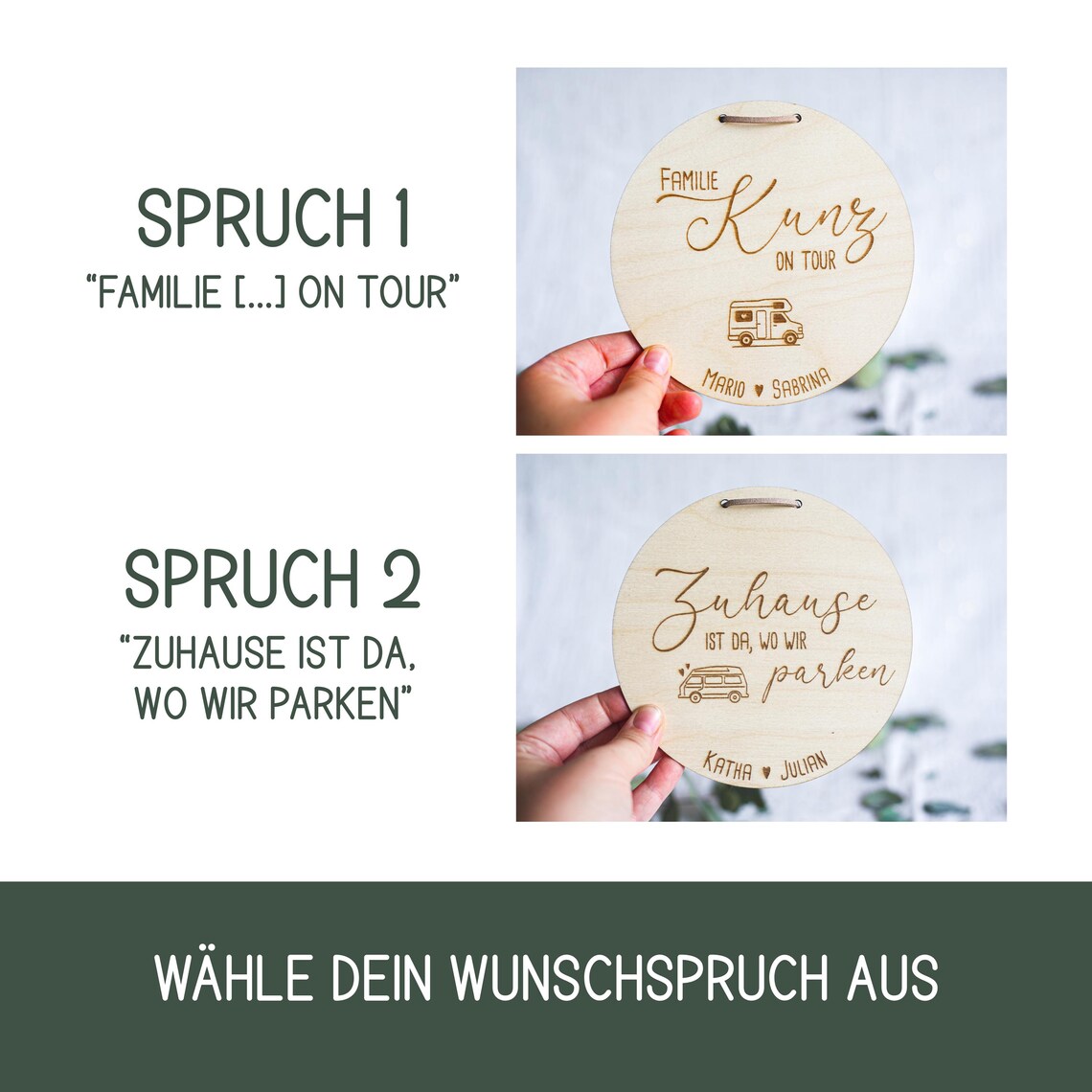 Personalisiertes Holzschild für Campingliebhaber