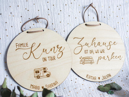 Personalisiertes Holzschild für Campingliebhaber