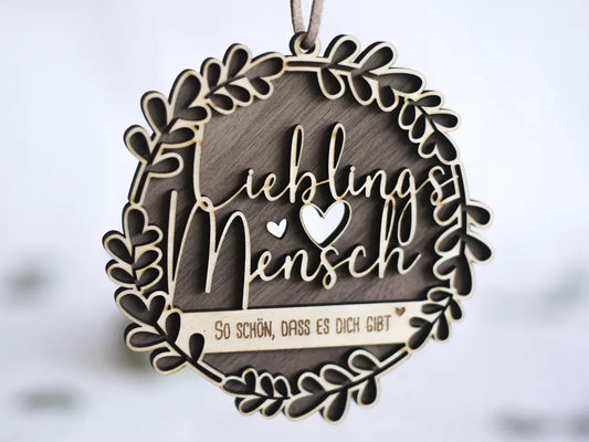 Holzschild / Holzornament "Lieblingsmensch"