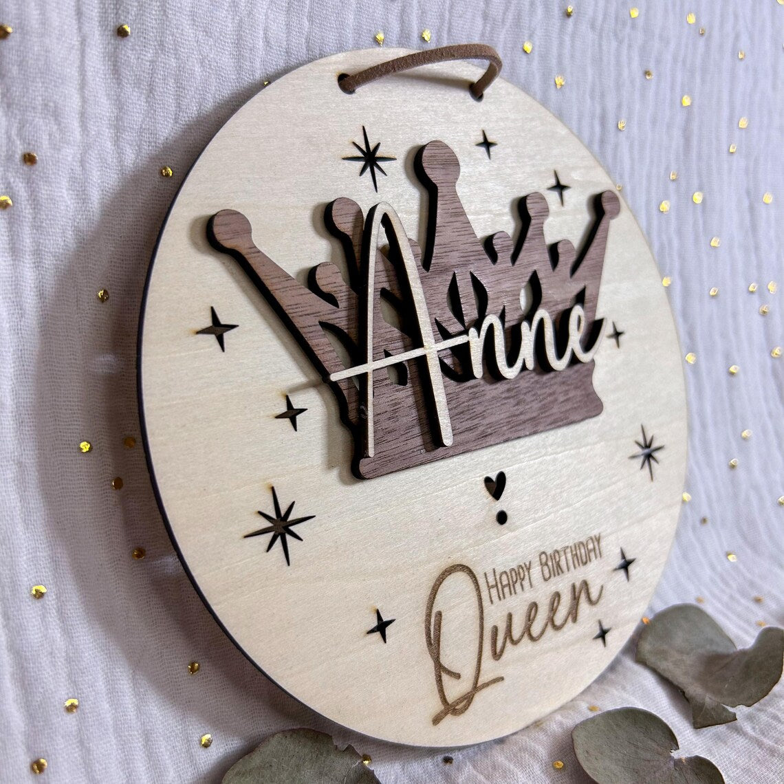 Geldgeschenk zum Geburtstag "Happy Birthday Queen" mit Name oder Wunschzahl