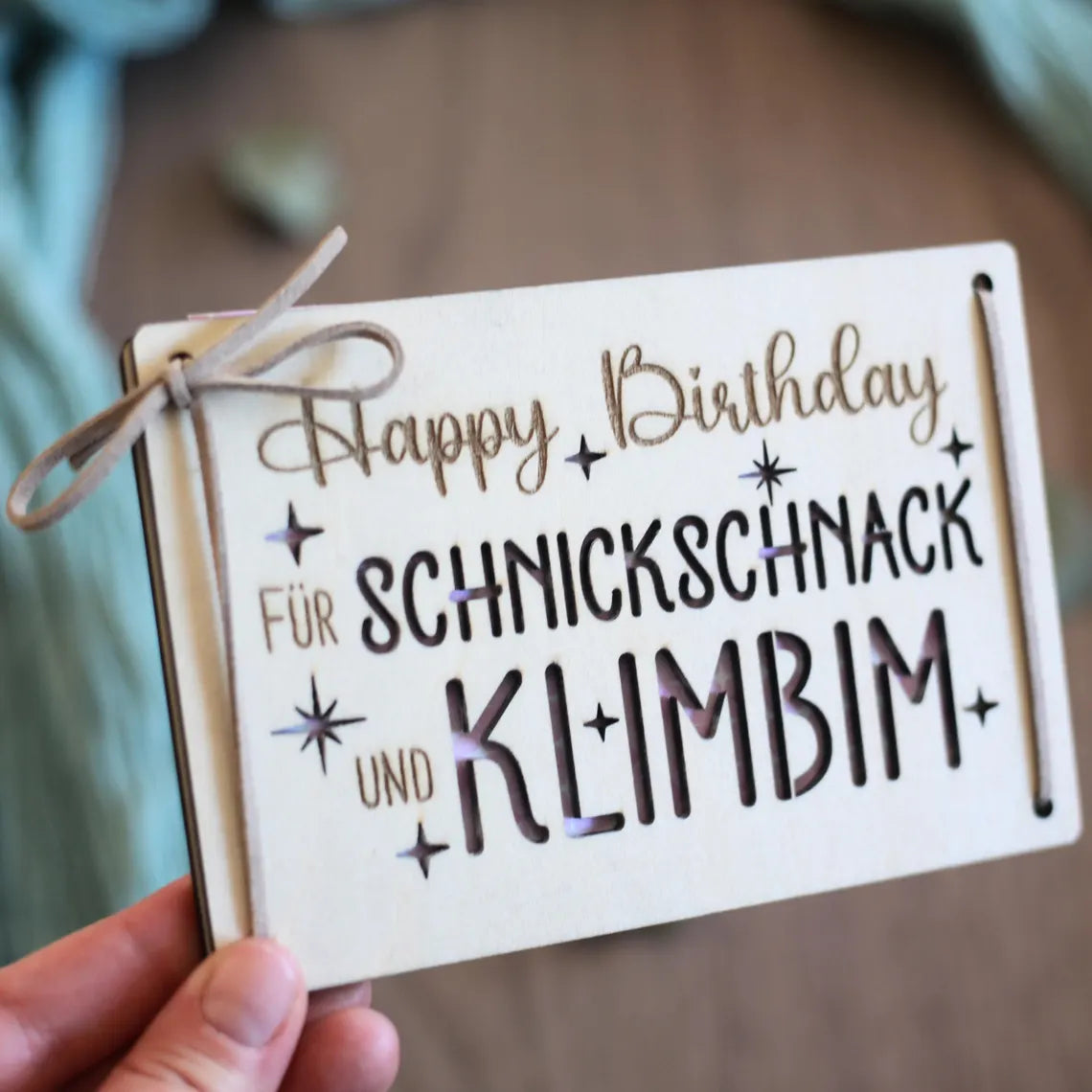 Geldgeschenk zum Geburtstag aus Holz „Klimbim“