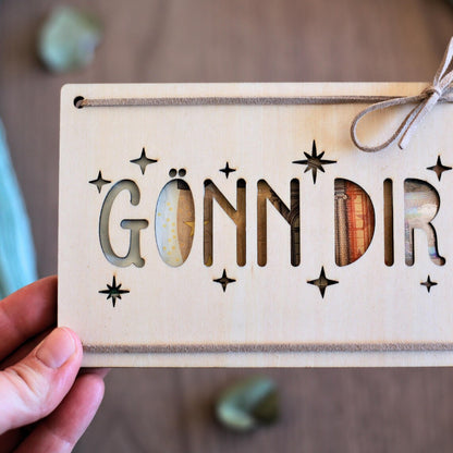Geldgeschenk aus Holz „Gönn dir“
