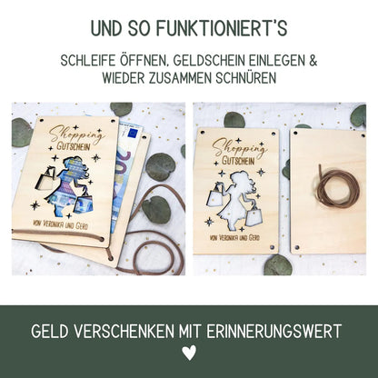 Geldgeschenk aus Holz „Vielleicht“